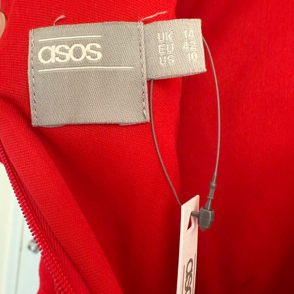 ASOS Red Mini Dress with Ruffle Sleeves - Picture 4 of 4